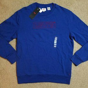 Levi's Men's Crew Neck Sweatshirt Pullover Blue